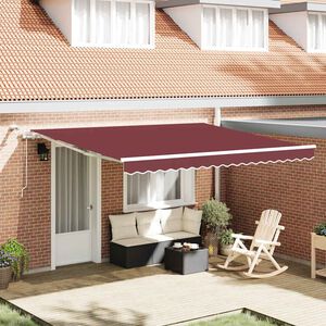 vidaXL Auvent r&eacute;tractable automatique avec LED bordeaux 400x300 cm