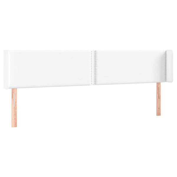vidaXL T&ecirc;te de lit avec oreilles Blanc 203x16x78/88 cm Similicuir