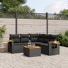 vidaXL Salon de jardin 6 pcs avec coussins noir r&eacute;sine tress&eacute;e