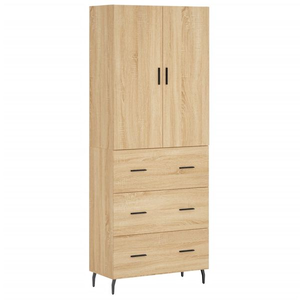 vidaXL Buffet haut Ch&ecirc;ne sonoma 69,5x34x180 cm Bois d'ing&eacute;nierie