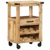 vidaXL Chariot de cuisine Marron 55 x 40 x 80 cm Bois de mangue massif