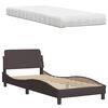 vidaXL Lit avec matelas Hanko marron fonc&eacute; 80x200 cm tissu