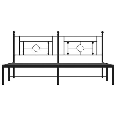 vidaXL Cadre de lit métal sans matelas avec tête de lit noir 183x213cm