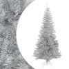 vidaXL Sapin de No&euml;l artificiel avec support argent&eacute; 180 cm PET