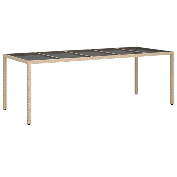 vidaXL Table de jardin pour repas Beige 250 x 100 x 75 cm polyrotin