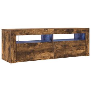 vidaXL Meuble TV avec lumi&egrave;res LED Ch&ecirc;ne fum&eacute; 120x35x40 cm