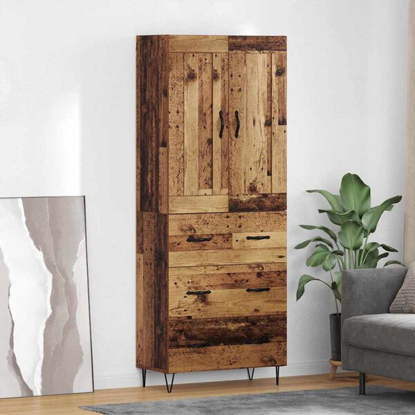 vidaXL Haut Armoire Bois Ancien 69,5 x 34 x 180 cm Bois d'ing&eacute;nierie
