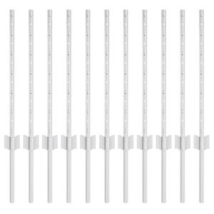 vidaXL Poteau de cl&ocirc;ture. 11 pcs Argent&eacute; 60 cm Acier