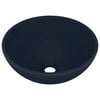 vidaXL Lavabo rond de luxe de salle Bleu fonc&eacute; mat 32,5x14cm C&eacute;ramique