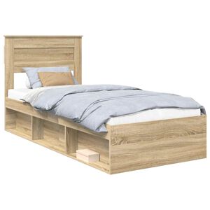 vidaXL Cadre de lit Ch&ecirc;ne Sonoma 75 x 190 cm Bois de pin massif