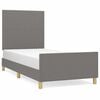 vidaXL Cadre de lit sans matelas gris fonc&eacute; 90x190 cm tissu