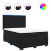 vidaXL Sommier &agrave; lattes de lit et matelas Noir 160x200 cm Velours