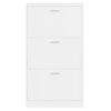 vidaXL Armoire à chaussure Blanc brillant 59x17x108 cm Bois ingénierie