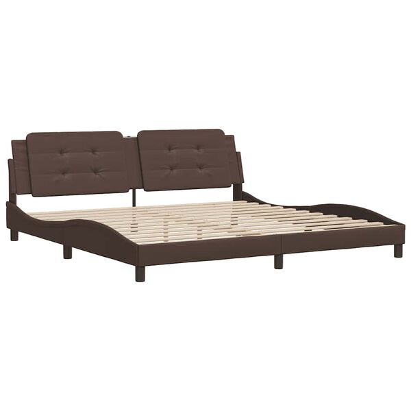 vidaXL Cadre de lit sans matelas Zadar marron 200x200 cm similicuir