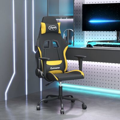 vidaXL Chaise de jeu Noir et jaune Tissu
