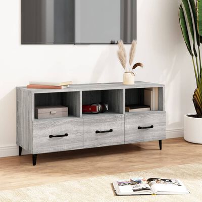 vidaXL Meuble TV Sonoma gris 102x35x50 cm Bois d'ingénierie