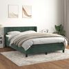 vidaXL Sommier &agrave; lattes de lit et matelas Vert fonc&eacute; 140x190cm Velours