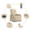 vidaXL Fauteuil inclinable de massage Cr&egrave;me Tissu