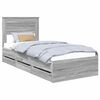 vidaXL Cadre de lit Gris Sonoma 90 x 190 cm Bois Ing&eacute;nierie