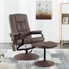 vidaXL Fauteuil de massage avec repose-pied marron similicuir