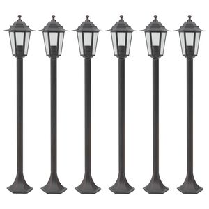 vidaXL Lampe de jardin &agrave; piquet 6 pcs E27 110 cm Aluminium Bronze