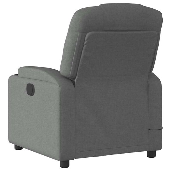vidaXL Fauteuil de massage inclinable gris fonc&eacute; tissu