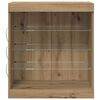 vidaXL Buffet LED Ch&ecirc;ne artisanal 60,5 x 37 x 67 cm Bois d'ing&eacute;nierie