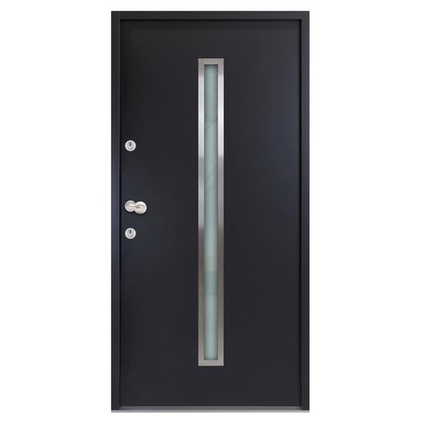 vidaXL Porte d'entr&eacute;e Aluminium Anthracite 90x200 cm