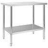 vidaXL Table de travail de cuisine 100x60x85 cm Acier inoxydable