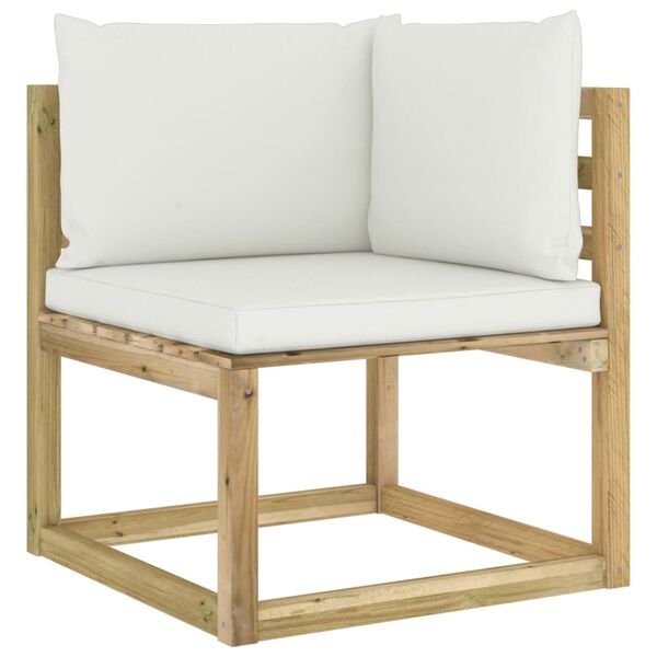vidaXL Salon de jardin 12 pcs avec coussins bois de pin impr&eacute;gn&eacute;