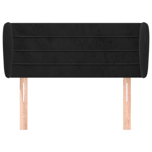 vidaXL T&ecirc;te de lit avec oreilles Noir 83x23x78/88 cm Velours