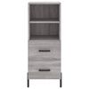 vidaXL Buffet haut Sonoma gris 34,5x34x180 cm Bois d'ing&eacute;nierie