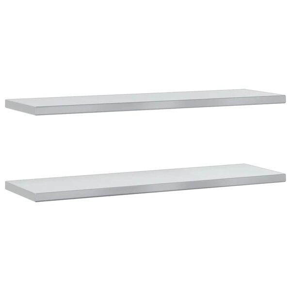 vidaXL &Eacute;tag&egrave;res murales 2 pcs 100x30x3 cm argent&eacute; acier inoxydable