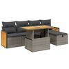 vidaXL Salon de jardin 6 pcs avec coussins gris r&eacute;sine tress&eacute;e