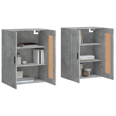 vidaXL Armoires murales 2 pcs gris béton bois d'ingénierie