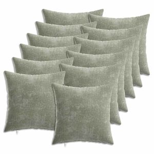vidaXL Housse de coussin 6 pc HEERLEN Vert 35 x 35 cm Tissu Chenille