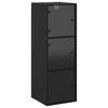 vidaXL Armoire murale avec portes en verre noir 35x37x100 cm