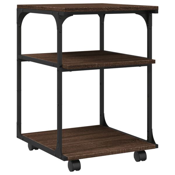 vidaXL Support d'imprimante &agrave; 3 niveaux ch&ecirc;ne marron 43x48x64 cm