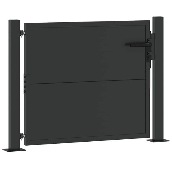vidaXL Porte de Jardin Noir 85 x 105 cm Acier enduit de poudre