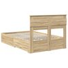 vidaXL Cadre de lit Ch&ecirc;ne Sonoma 135 x 190 cm Bois d'ing&eacute;nierie