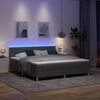 vidaXL Lit &agrave; ressort LED avec matelas Gris fonc&eacute; 180 x 200 cm tissu
