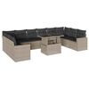 vidaXL Salon de jardin 11 pcs avec coussins gris clair r&eacute;sine tress&eacute;e