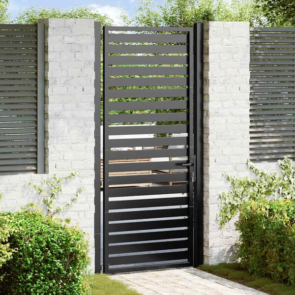 vidaXL Portail de jardin verrouillable noir 100x200 cm aluminium