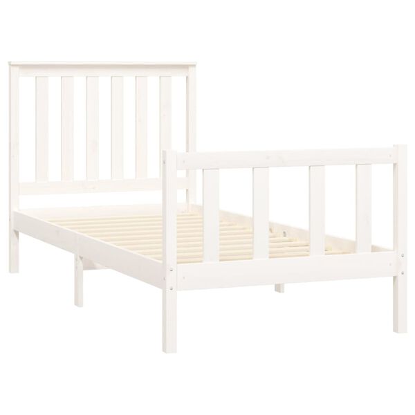 vidaXL Cadre de lit sans matelas blanc 100x200 cm bois de pin massif