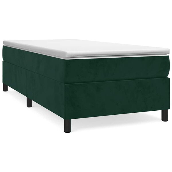 vidaXL Sommier &agrave; lattes de lit avec matelas Vert fonc&eacute; 90x190 cm