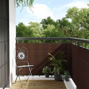 vidaXL Paravent de balcon brun et noir 300x80 cm r&eacute;sine tress&eacute;e