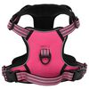 vidaXL Harnais pour chien avec bandes r&eacute;fl&eacute;chissantes r&eacute;glables rose L