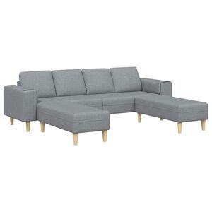 vidaXL Canap&eacute; de salon 3 pc Gris clair Polyester