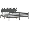 vidaXL Cadre de lit sans matelas gris 200x200 cm bois massif