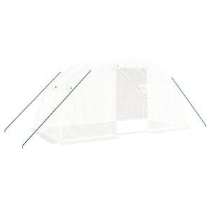 vidaXL Serre avec cadre en acier blanc 8 m&sup2; 4x2x2 m